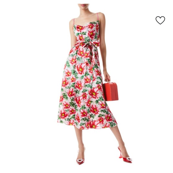 Alice + Olivia Samantha floral-print silk midi dress Size 4 - Picture 1 of 9